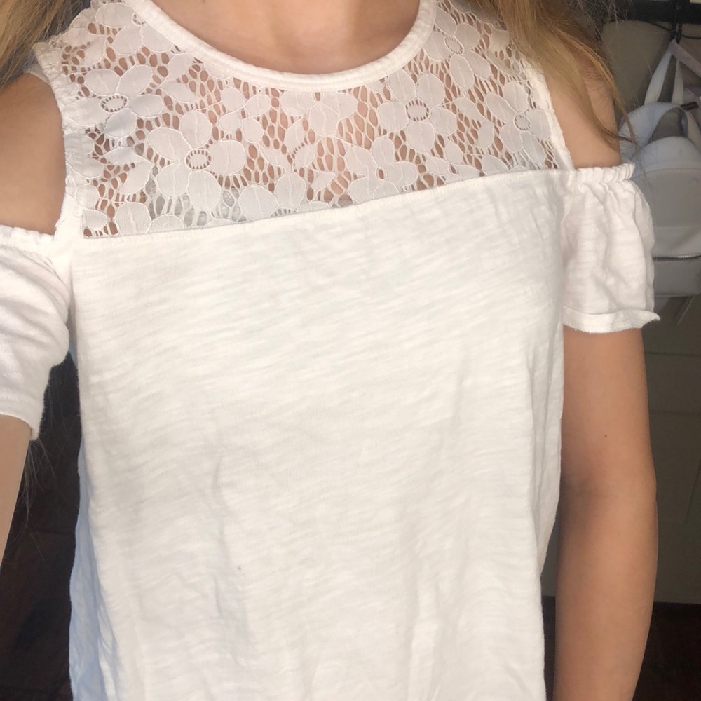abercrombie kids white lace top shirt 13/14